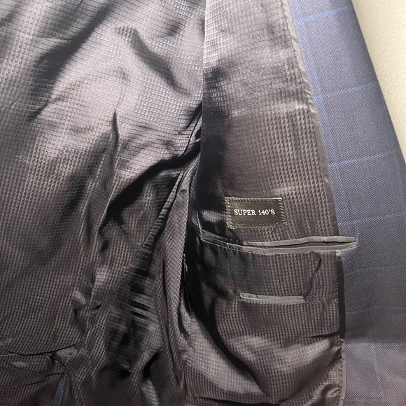 Emporio Armani G Line Super 140's Navy Plaid Blazer US 40 EU 50 Wool - Picture 9 of 14